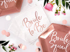 20 serviettes blanches motifs en rose gold 