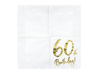 20 serviettes blanches 