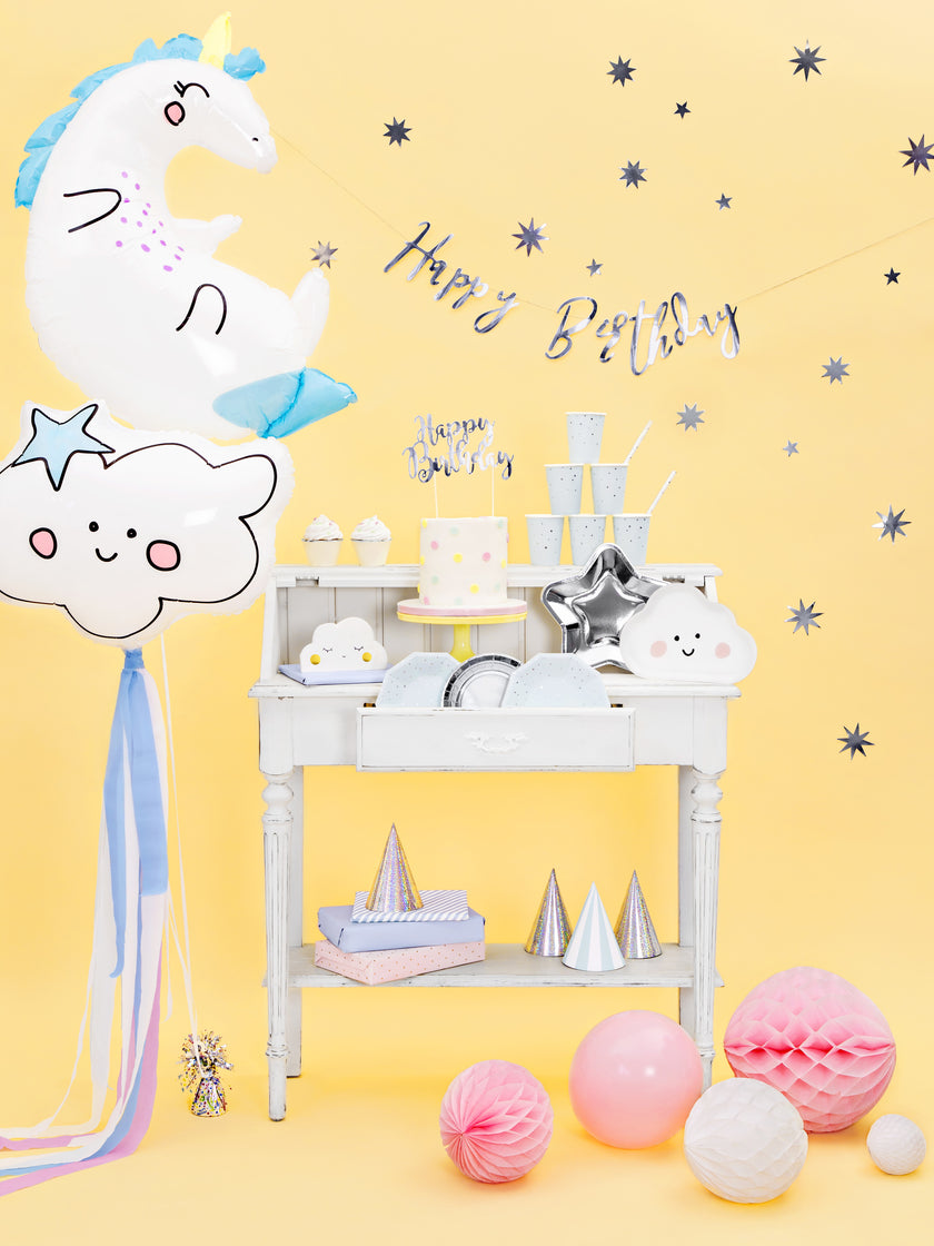 20 serviettes blanches en forme de nuage en papier - Little Plane