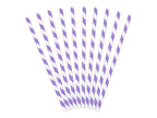 10 pailles lilas à rayures blanches en papier - Space Party