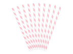 10 pailles roses pastel en papier - Unicorn