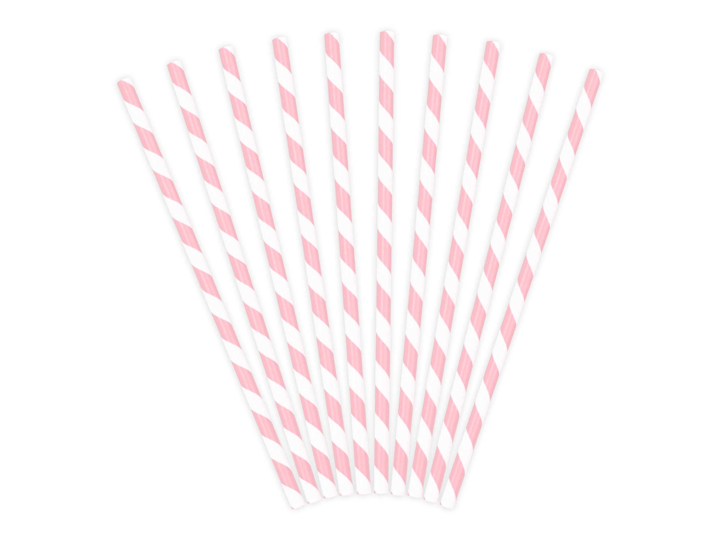 10 pailles roses pastel en papier - Unicorn