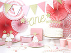 10 pailles roses pastel en papier - Unicorn