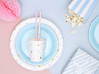 10 pailles roses pastel en papier - Unicorn