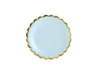 6 assiettes bleues pastel en carton - Yummy