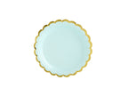 6 assiettes vertes menthe en carton - Yummy