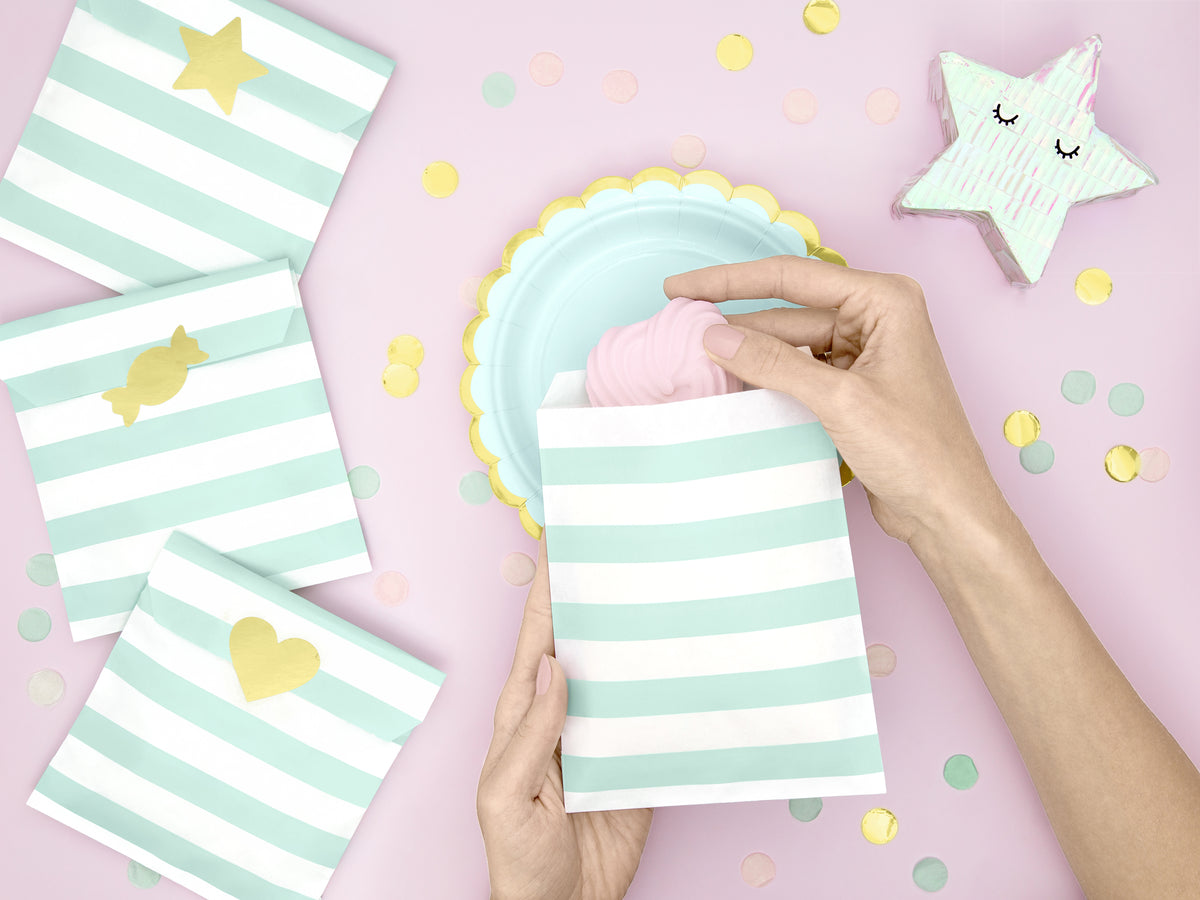 6 assiettes vertes menthe en carton - Yummy