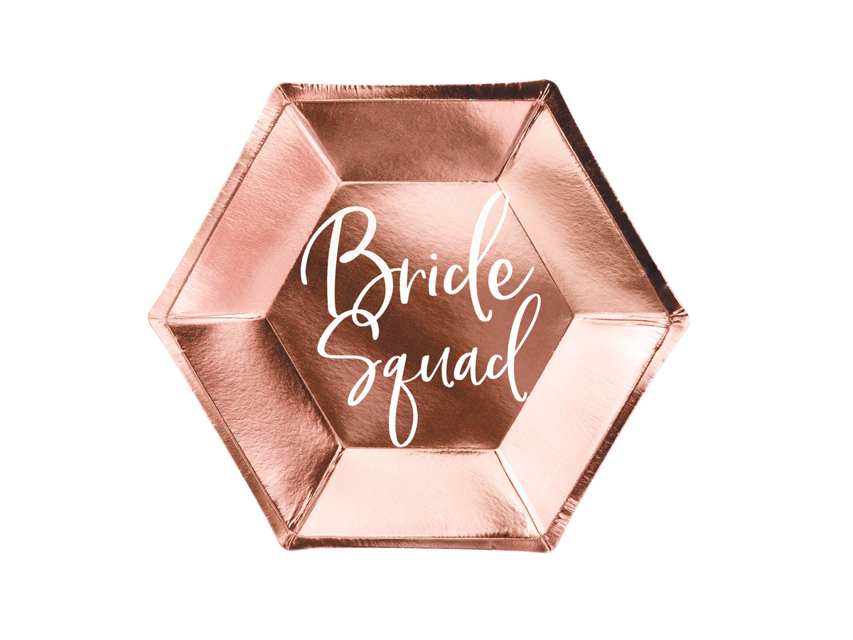 6 assiettes rose gold 
