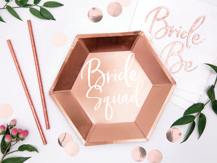 6 assiettes rose gold 