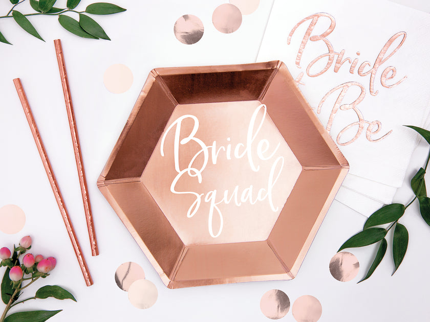6 assiettes rose gold 