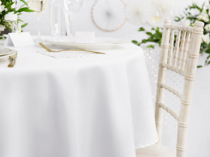 Nappe redondo blanche en tissu de 230 cm