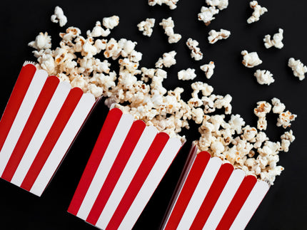 6 boîtes à Popcorn rouges à rayures en carton - Pirates Party