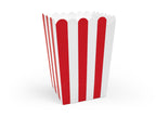 6 boîtes à Popcorn rouges à rayures en carton - Pirates Party