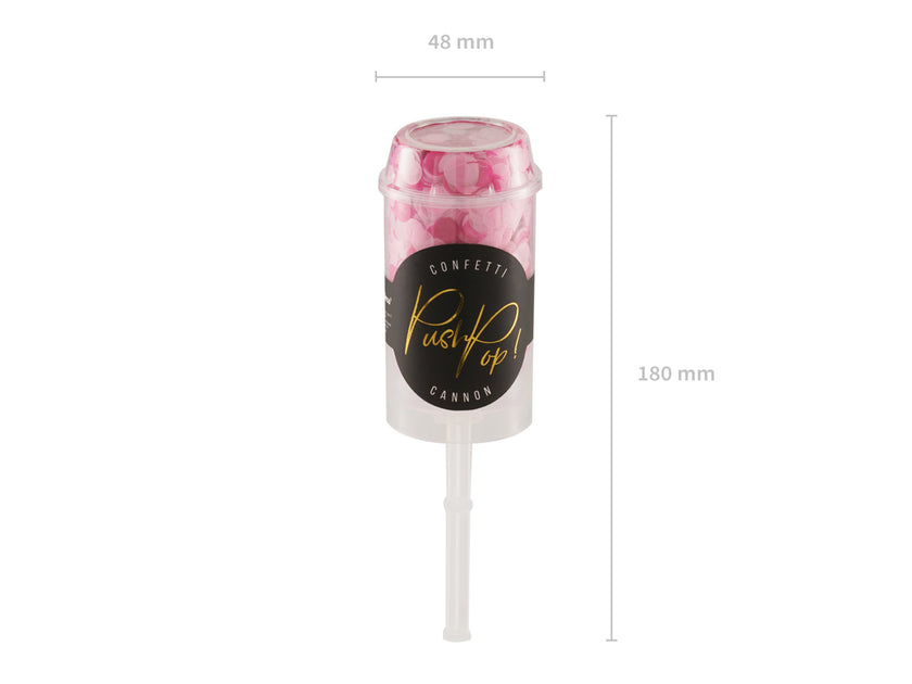 Canon à confettis push pop roses