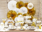 3 rosaces en papier doré