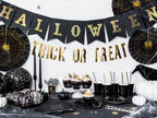 2 rosaces en papier noir avec araignée dorée (32-40 cm) - Trick or Treat Collection