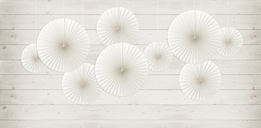 3 rosaces en papier blanc cassé