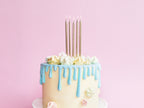 12 bougies d'anniversaire dorées de 12,5 cm