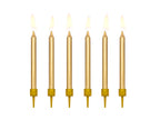 6 bougies d'anniversaire dorées de 6 cm