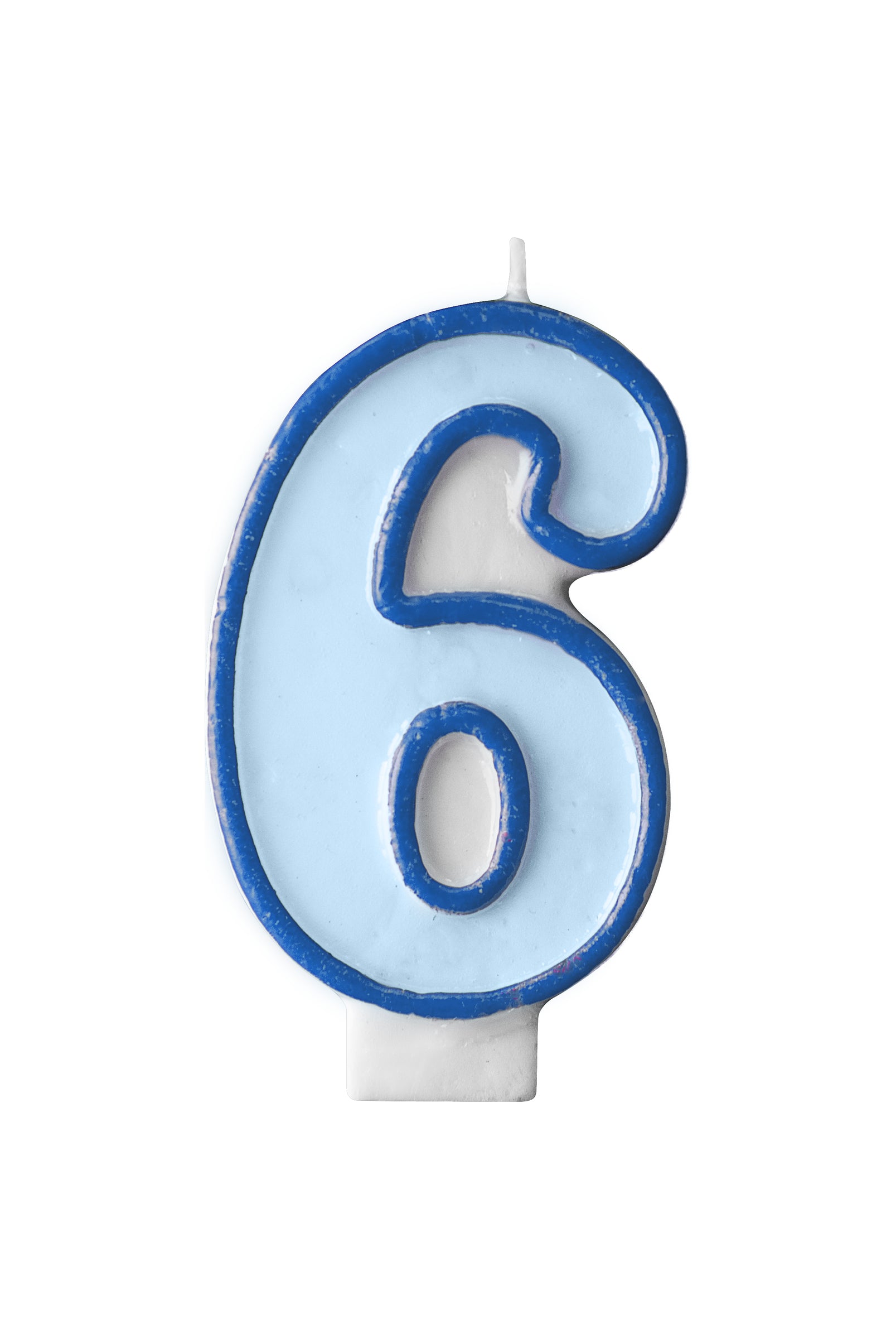 Bougie anniversaire bleu chiffre 6