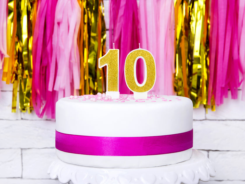 Bougie anniversaire dorée chiffre 1