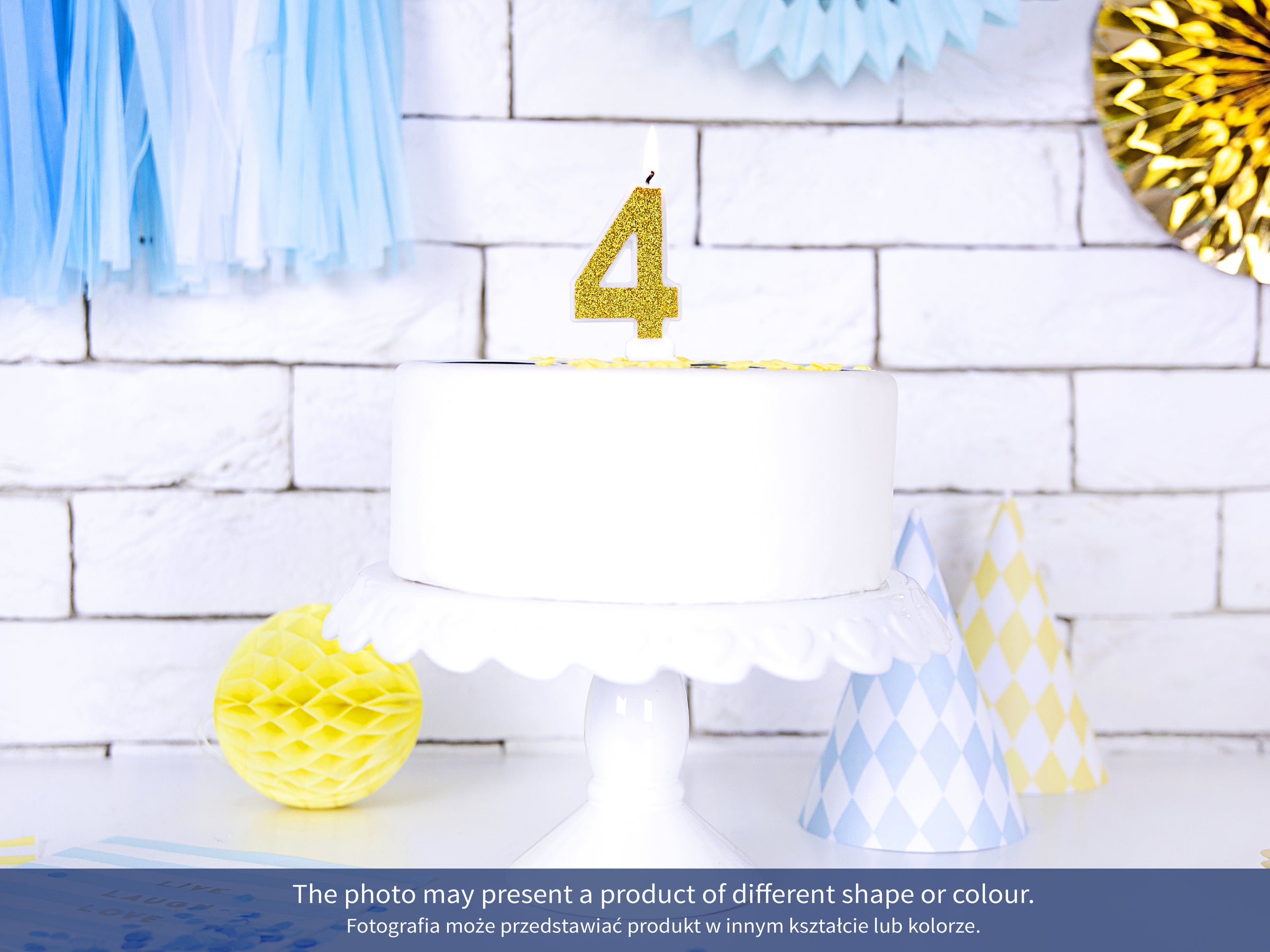 Bougie anniversaire dorée chiffre 3
