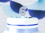 Bougie anniversaire argentée chiffre 6