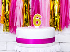 Bougie anniversaire dorée chiffre 6