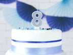 Bougie anniversaire argentée chiffre 8