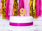 Bougie anniversaire dorée chiffre 9