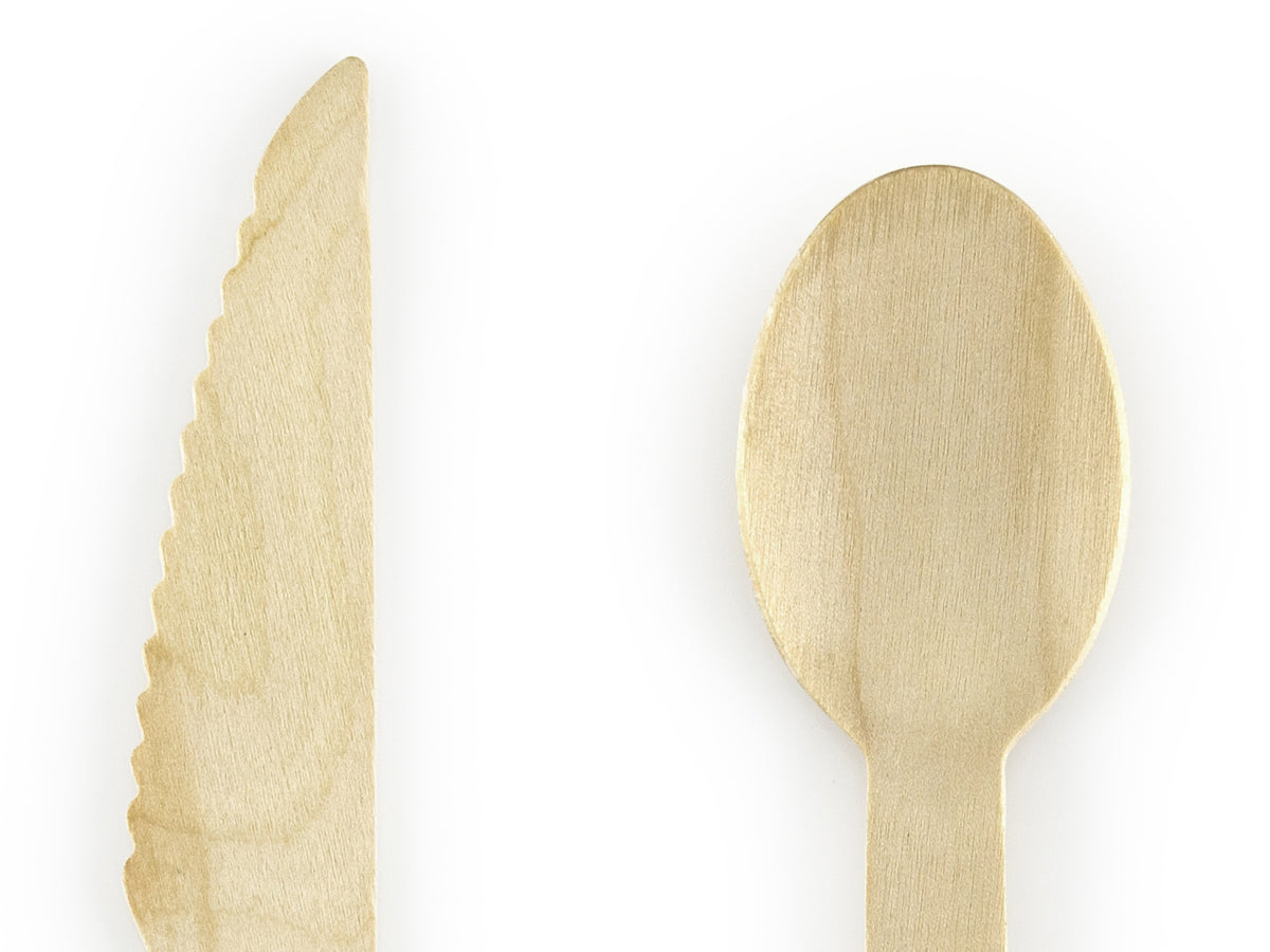 18 couverts verts menthe en bois
