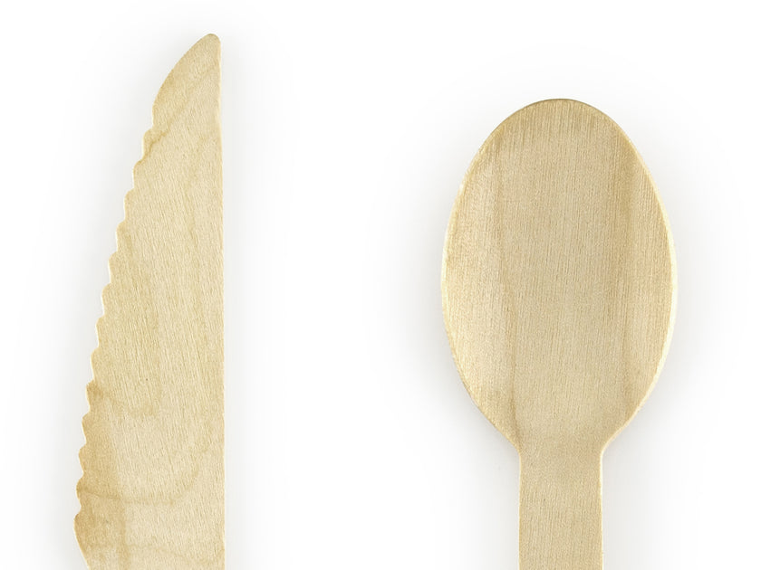 18 couverts verts menthe en bois