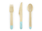 18 couverts verts menthe en bois