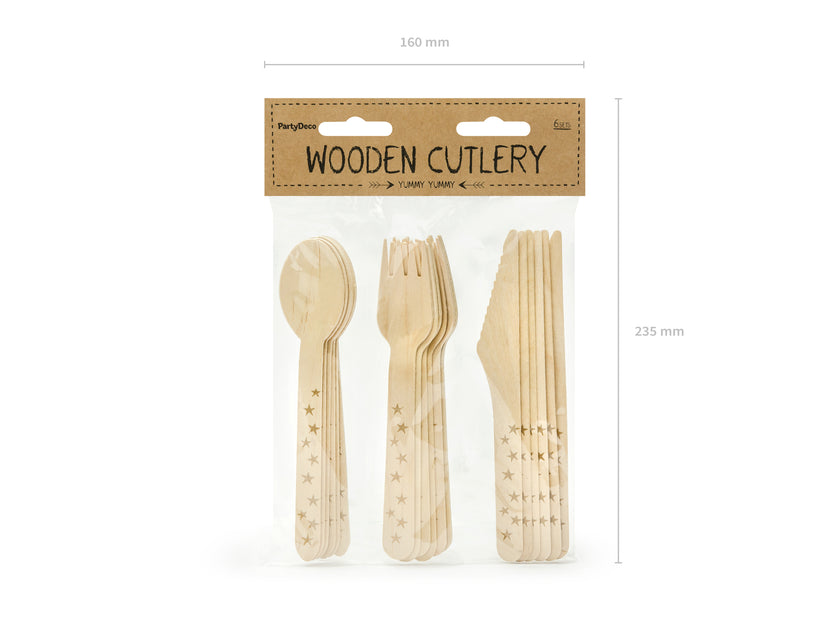 18 couverts avec étoiles dorées en bois - New Year’s Eve Collection