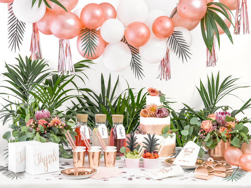 6 assiettes rose gold de 18 cm en carton - Vintage Birthday