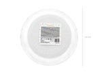 6 assiettes blanches avec texte doré 