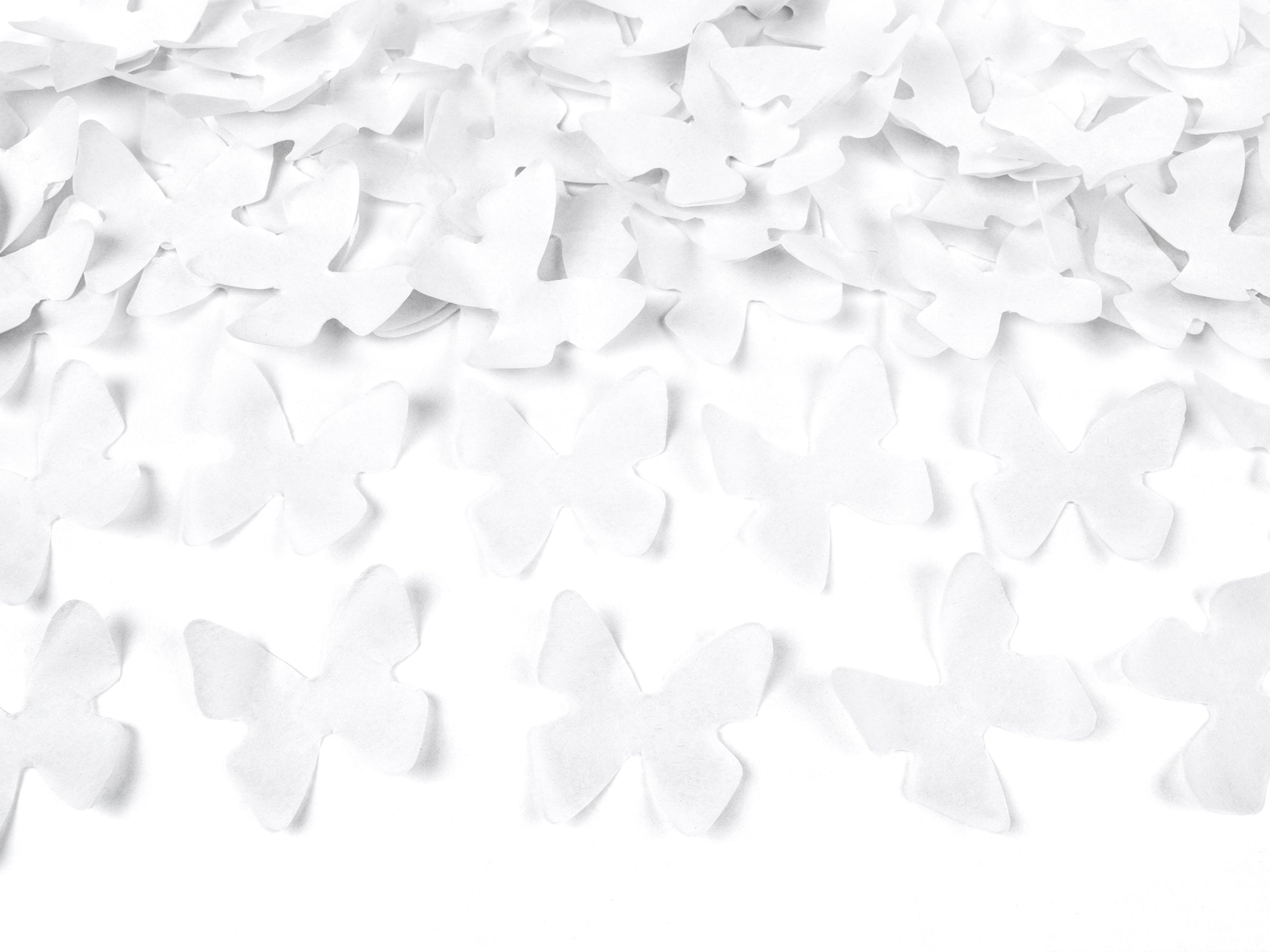 Canon à confettis papillons blancs de 60 cm