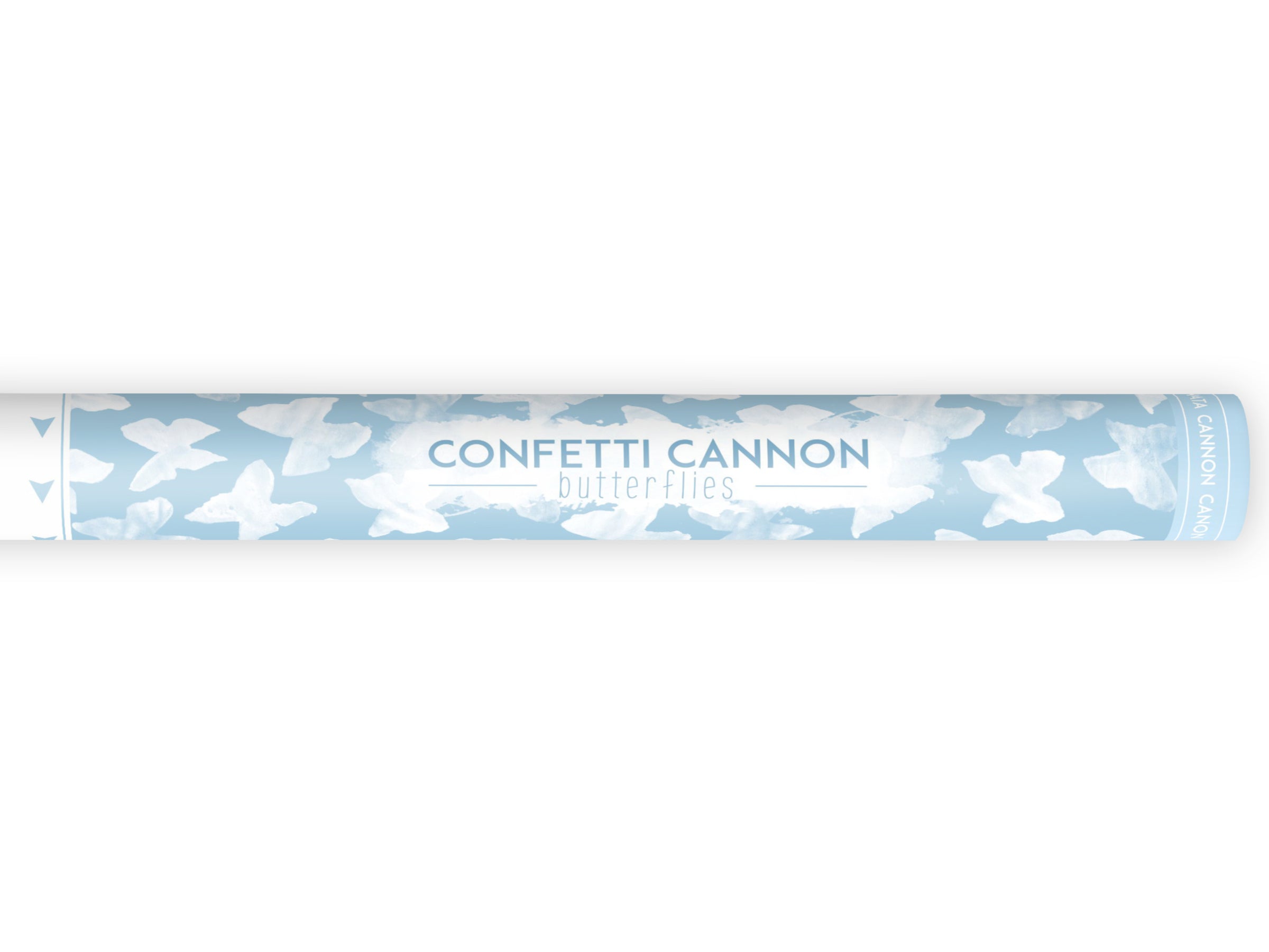 Canon à confettis papillons blancs de 60 cm