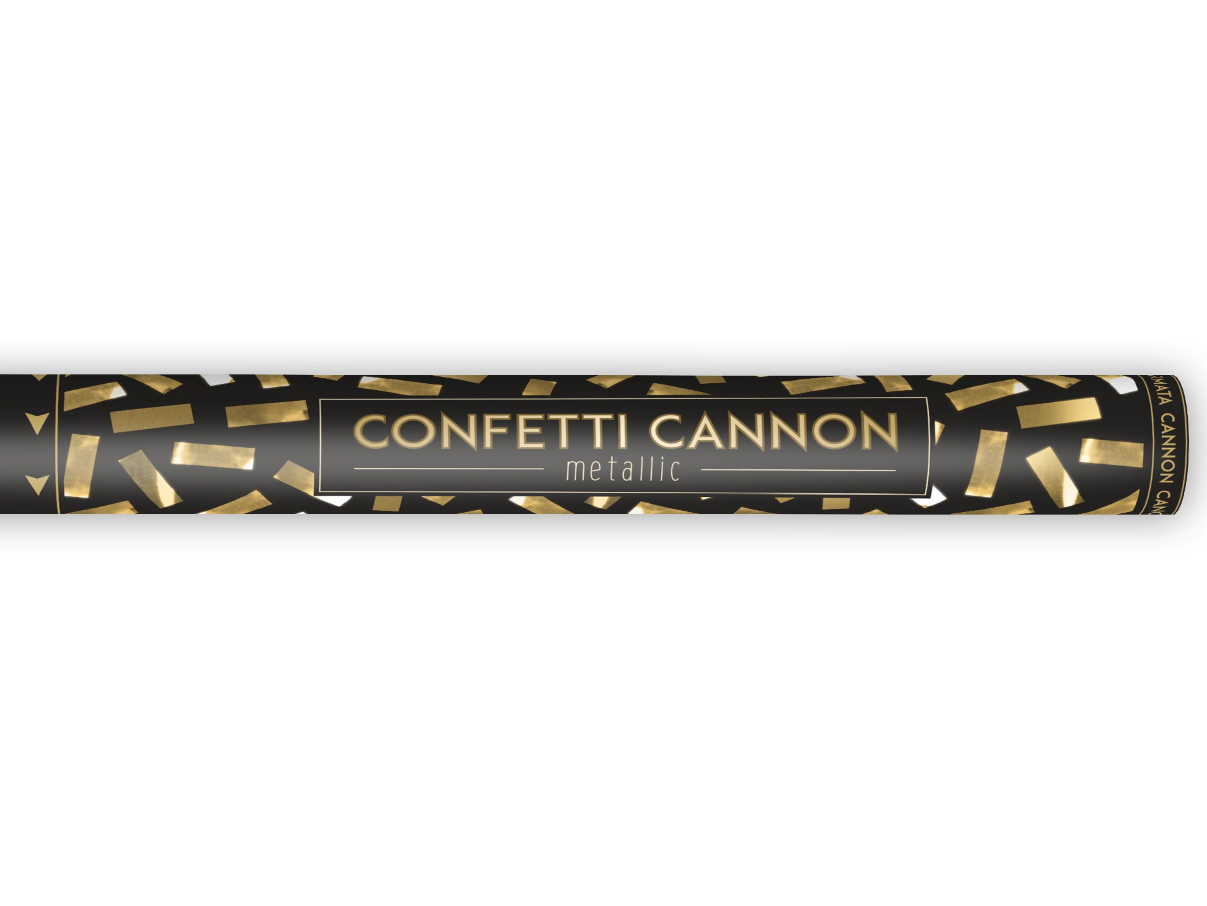 Canon à confettis rectangle doré de 60 cm