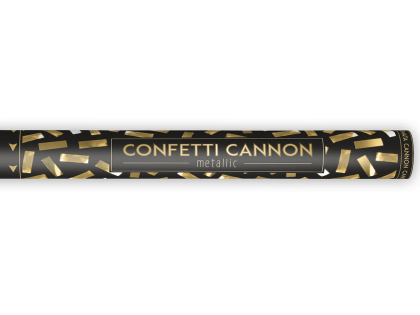 Canon à confettis rectangle doré de 60 cm