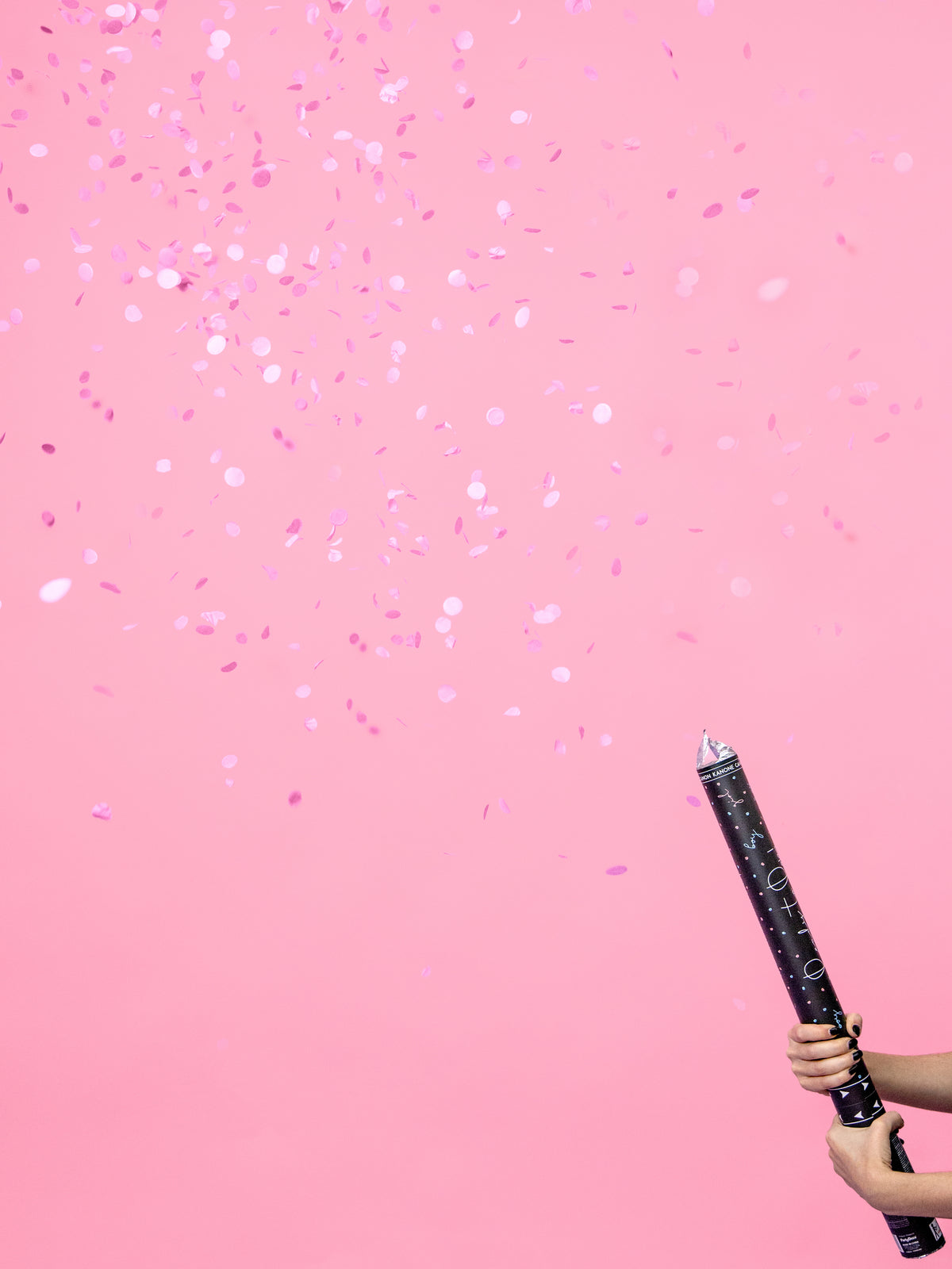 Canon à confettis rose de 60 cm
