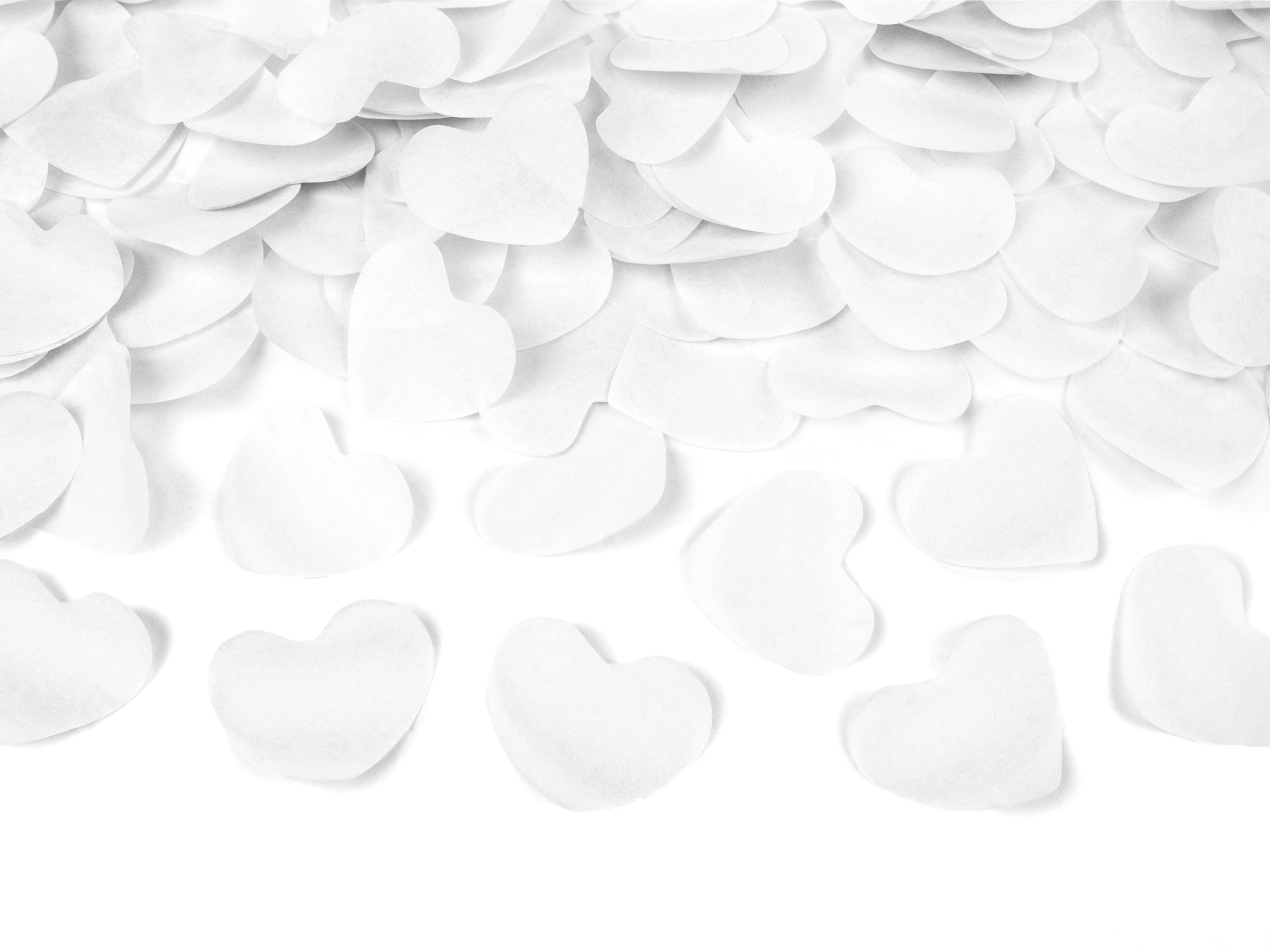 Canon à confettis coeurs blancs de 60 cm