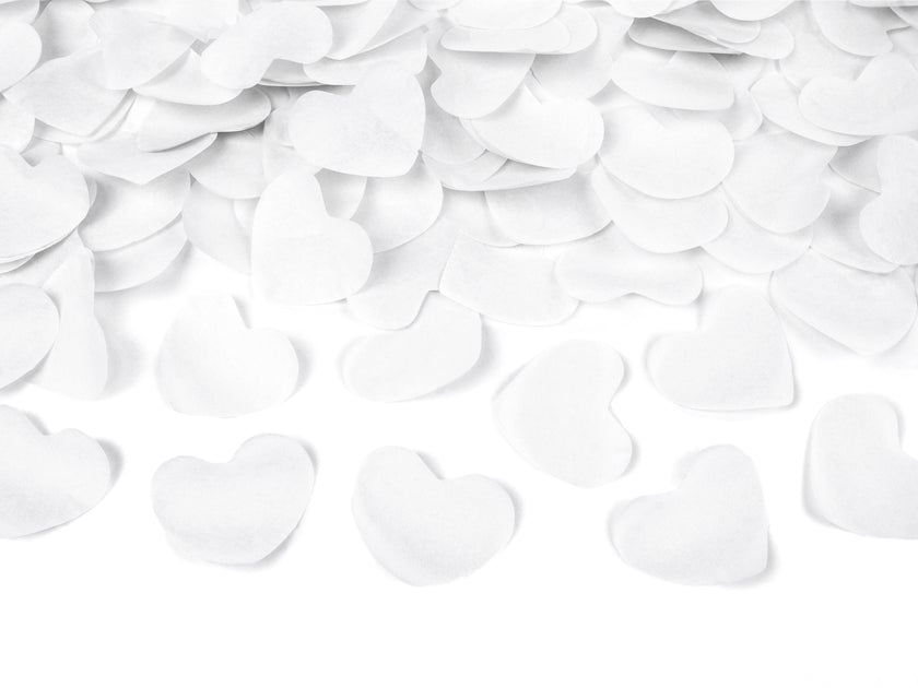 Canon à confettis coeurs blancs de 60 cm