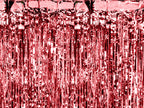 Rideau à franges couleur rouge métalisé