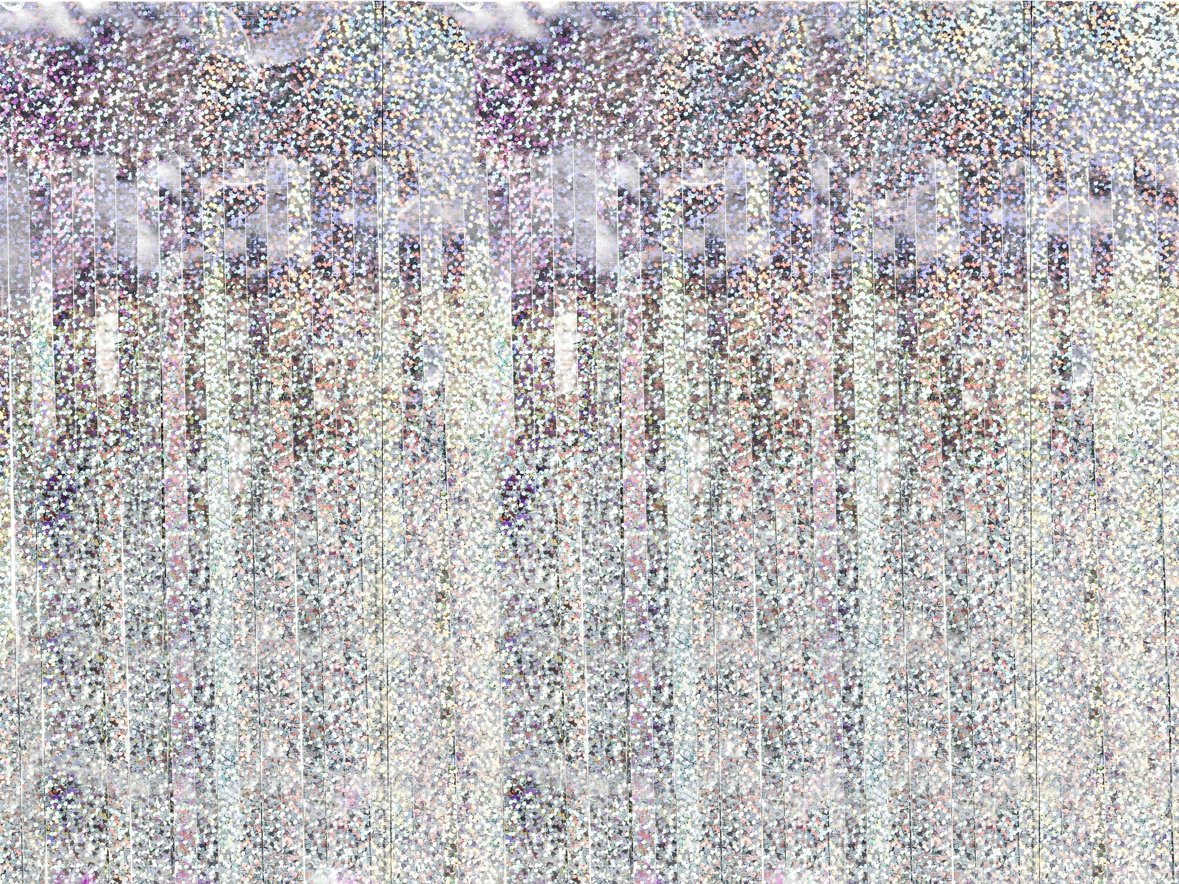 Rideau à franges couleur holographique de 2,5 m