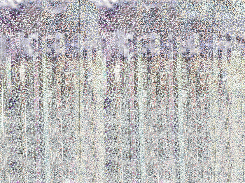 Rideau à franges couleur holographique de 2,5 m