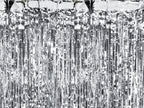Rideau à franges couleur argent de 2,5 m