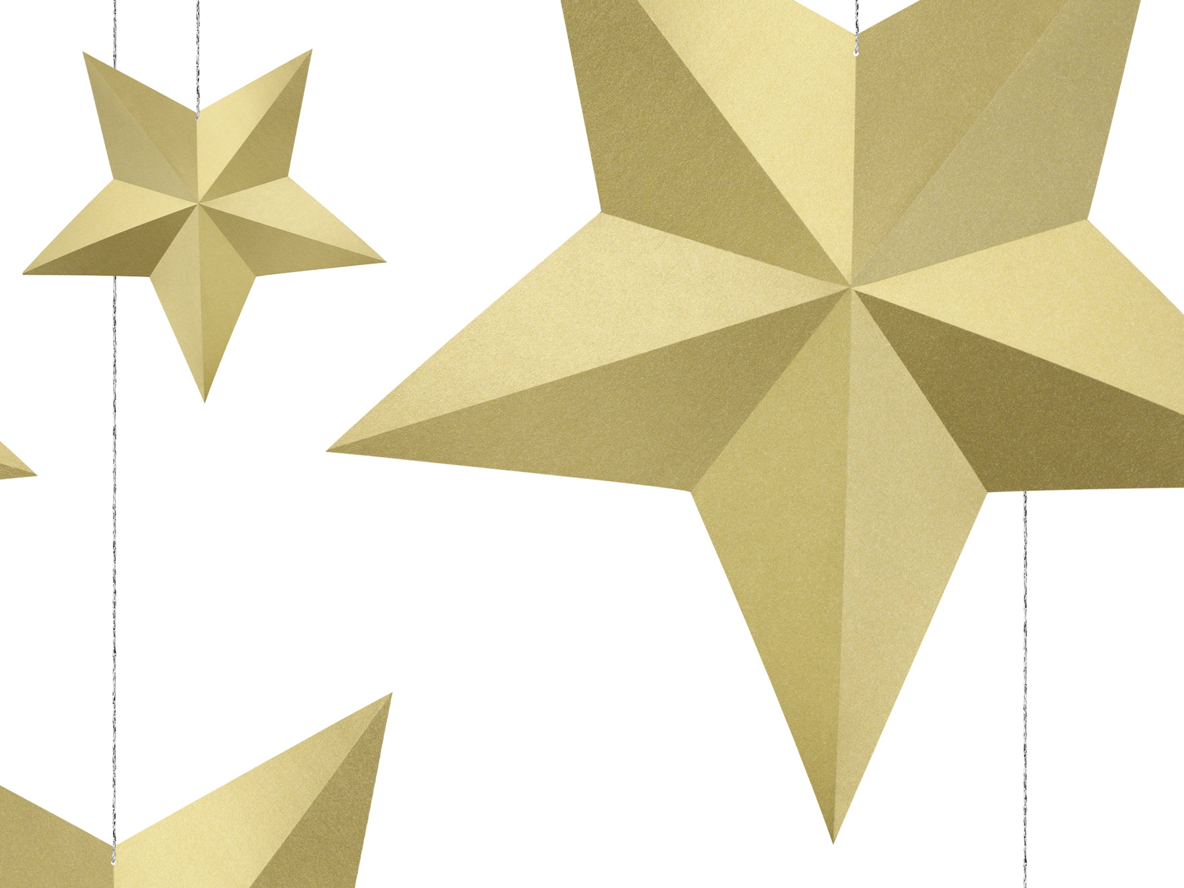 6 étoiles à suspendre variées dorées - Christmas