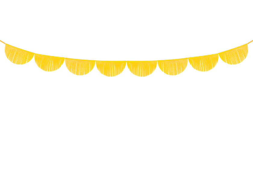 Guirlande demi-cercles jaune à franges