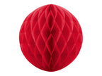 Boule rouge de 20 cm en nid d'abeille